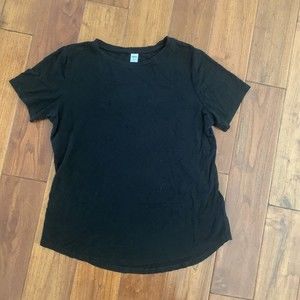 Old Navy Luxe Black Crew Neck Short Sleeve T-Shirt Size Medium